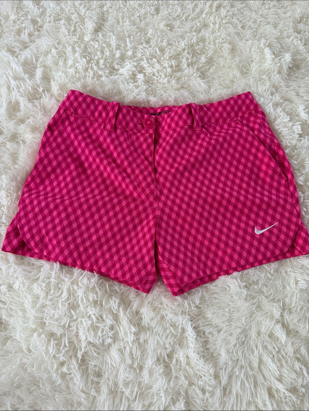 Nike Hot Pink Checkered Athletic Shorts